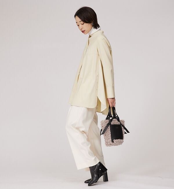 qualite「サイドボタンドレープブラウス」|シャツ・ブラウス|