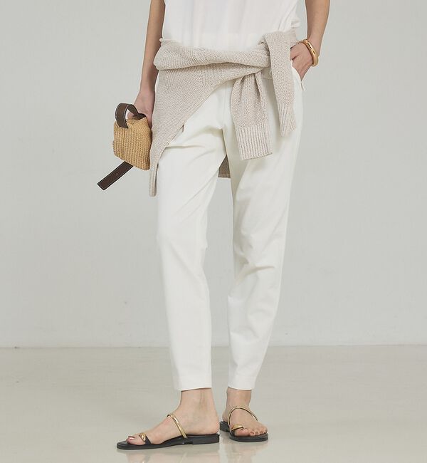 qualite「【大人気パンツが今年も登場！新色追加】2WAYストレッチタックパンツ」|その他|オフホワイト