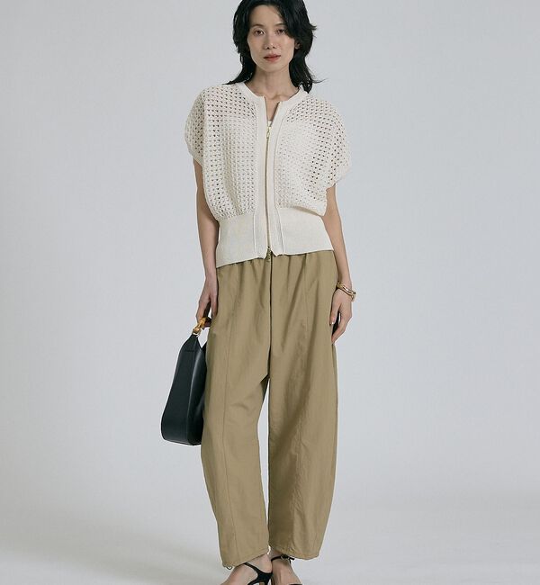 qualite「ZIP UP 透かしニット【予約】」|ニット・セーター|