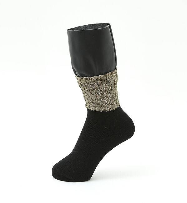 AU BANNISTER「●FAKUI ラメカラーブロックフェイクレザーソックス」|その他|