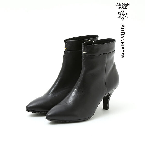 AU BANNISTER「【スノーソール】ポインテッドカットブーツ」|ショートブーツ|ブラック