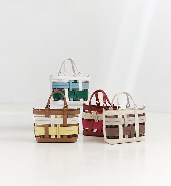 LOWELL things「【STORY 23'6月号 P172掲載】Colatti/配色クリア2WAYトー」|ハンドバッグ|