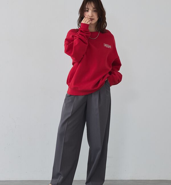 abahouse mavie「【ゆるっとこなれ感】ヴィンテージライクスウェット/冬服/長袖/刺繍/裏起毛」|スウェット・ジャージ|