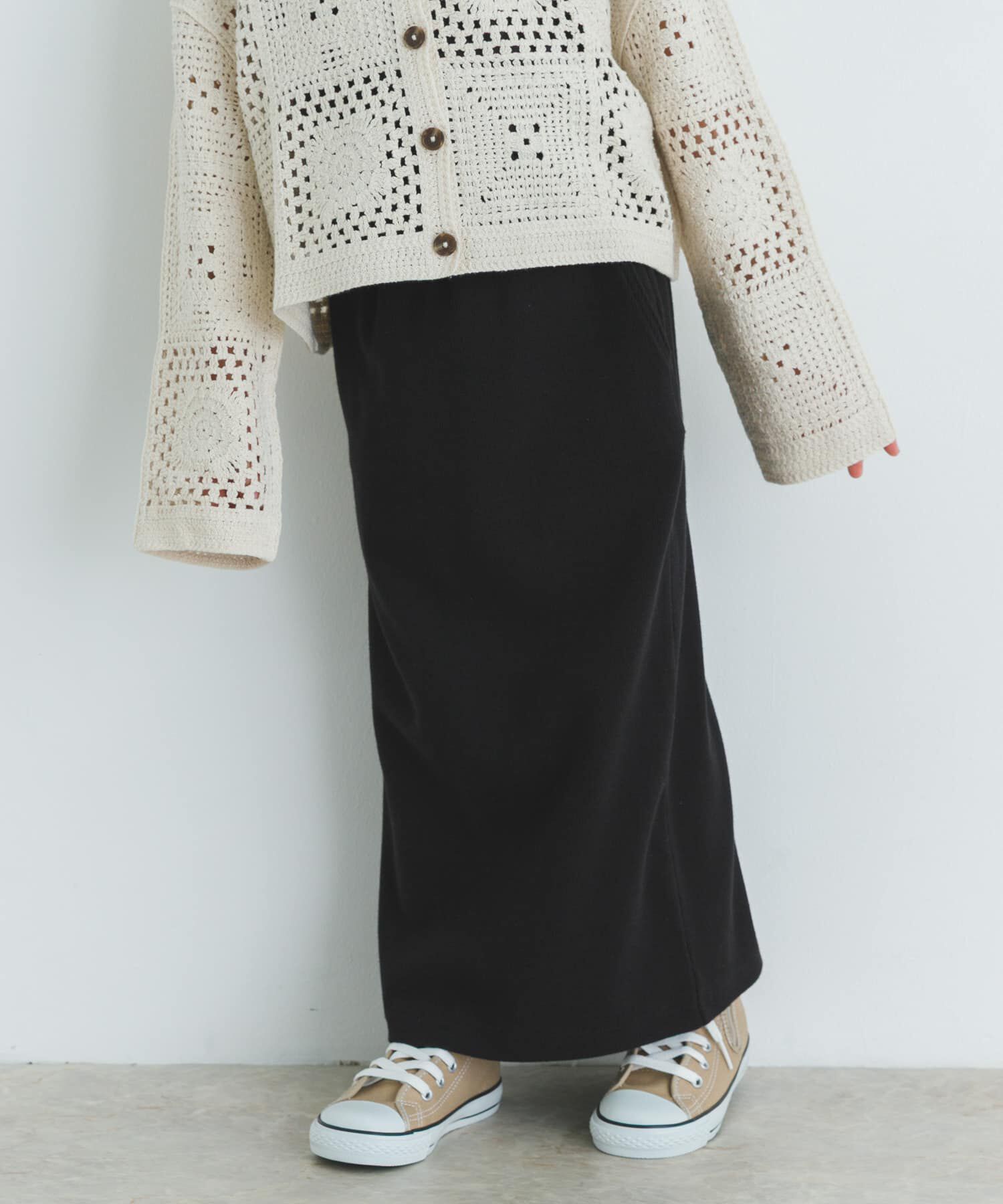 URBAN RESEARCH DOORS「リブタイトスカート(KIDS)」|その他|ブラック