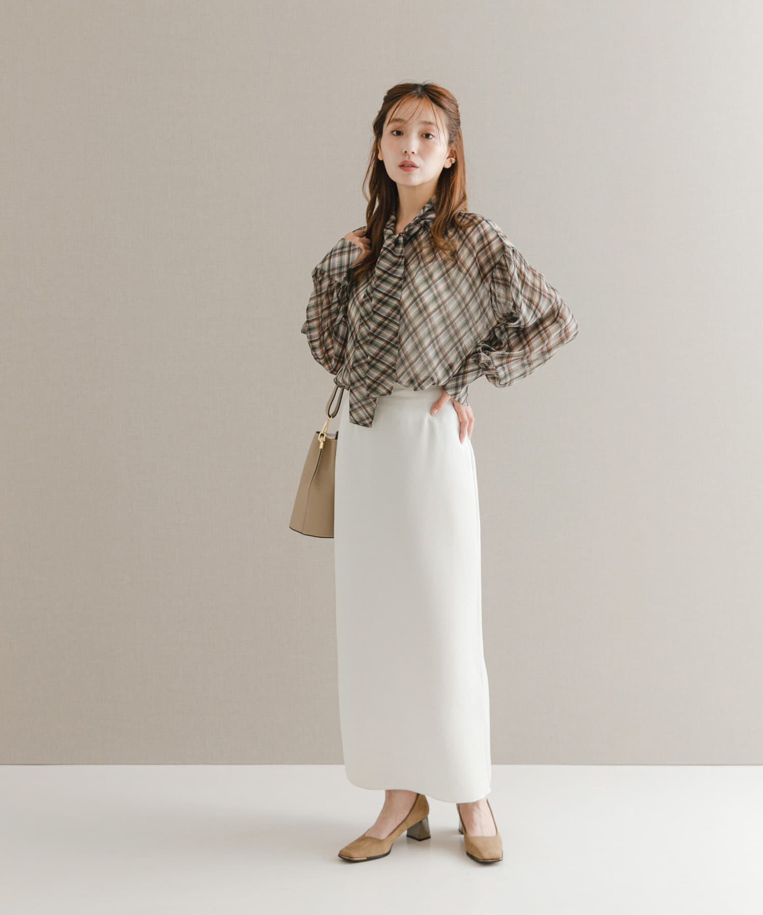 URBAN RESEARCH ROSSO「ビンテージダブルサテンストレートスカート」|スカート|