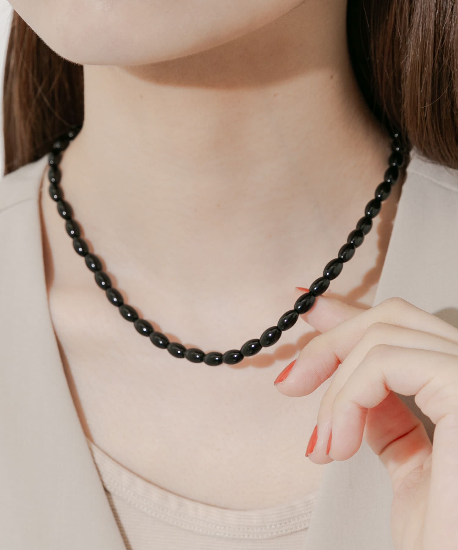 SMELLY「オーバルビーズネックレス」|ネックレス|