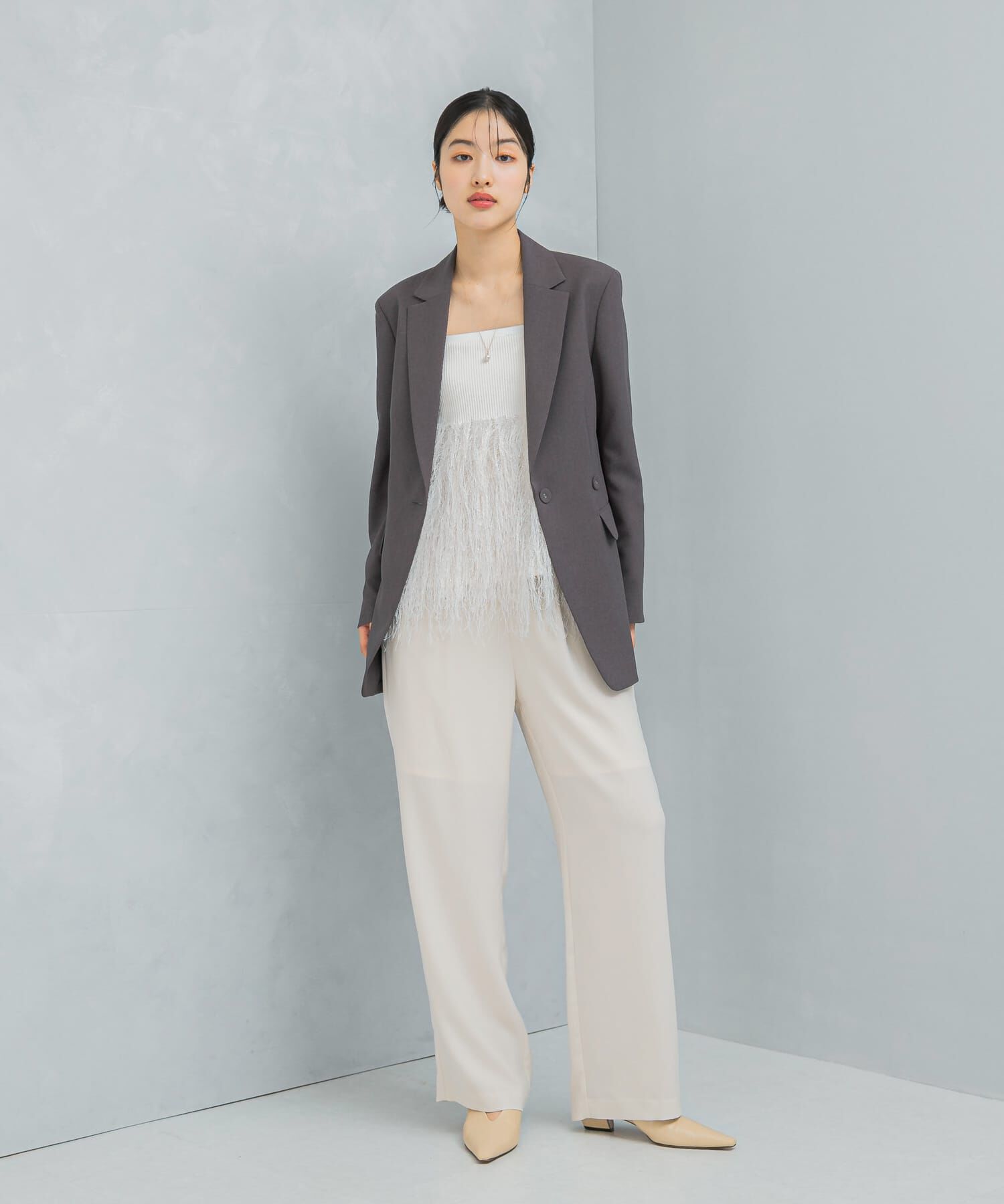 URBAN RESEARCH ROSSO「フェザーフリンジニットビスチェ」|ニット・セーター|