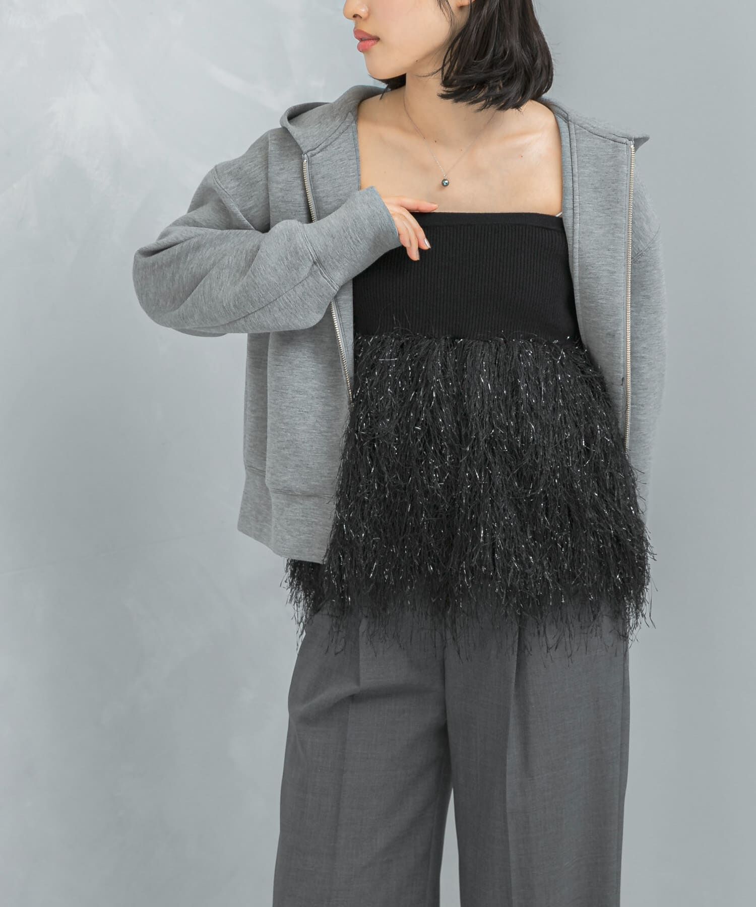 URBAN RESEARCH ROSSO「フェザーフリンジニットビスチェ」|ニット・セーター|