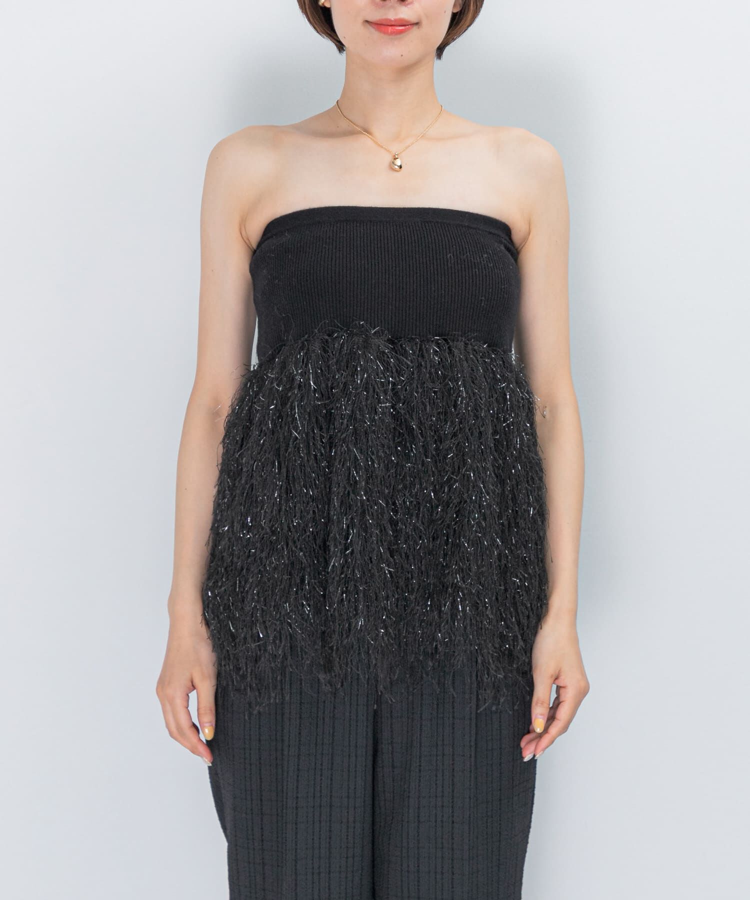 URBAN RESEARCH ROSSO「フェザーフリンジニットビスチェ」|ニット・セーター|