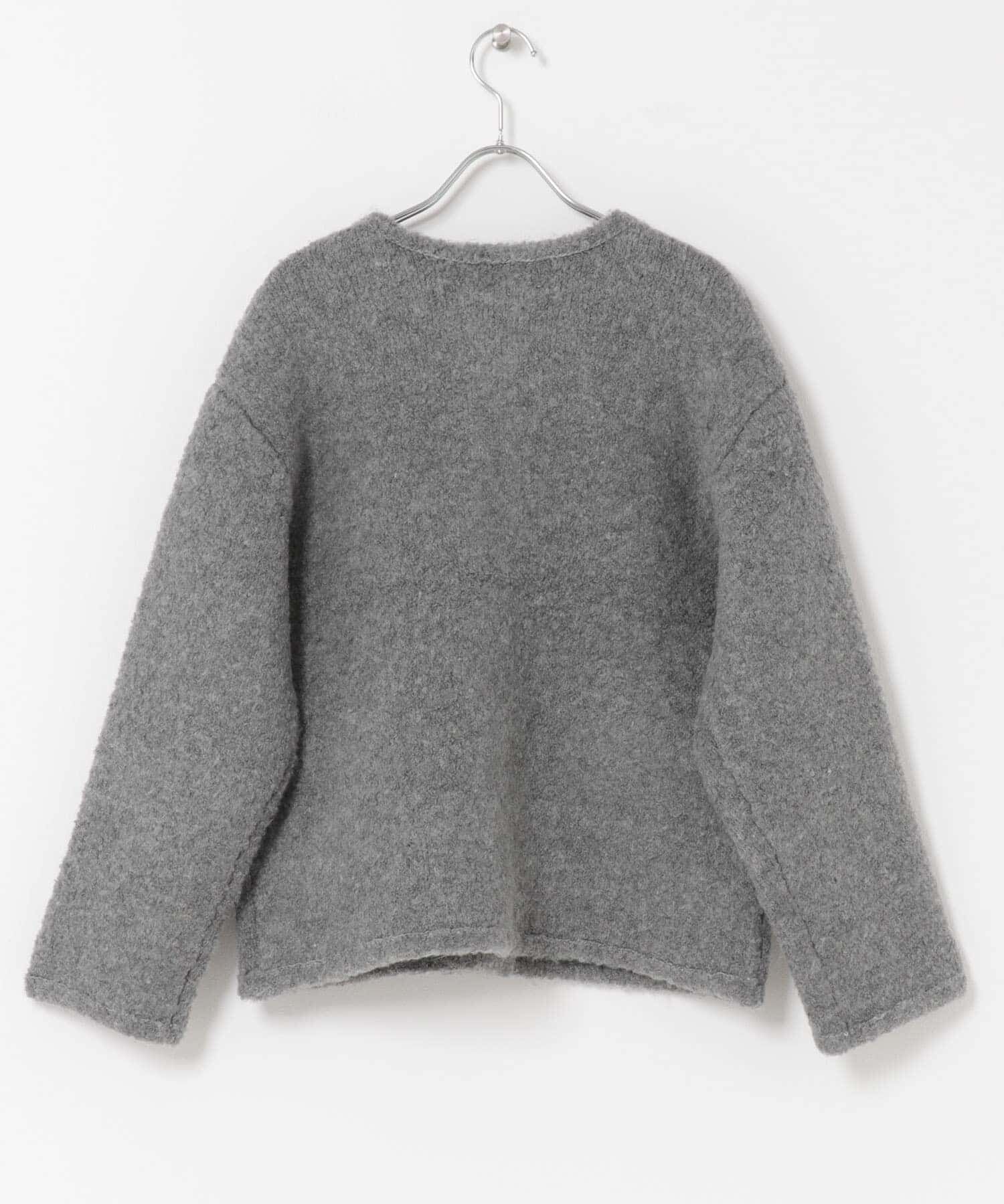 URBAN RESEARCH ROSSO「『WEB/一部店舗限定』ウール混ブークレニットジャケット」|ノーカラーコート|