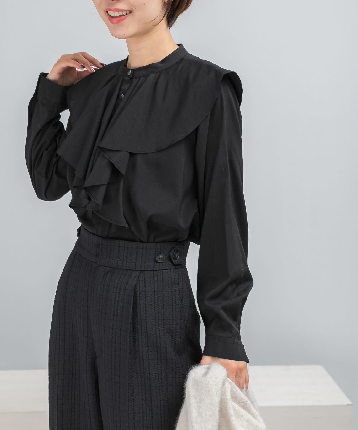 URBAN RESEARCH ROSSO「フリルカラーシャツブラウス」|シャツ・ブラウス|