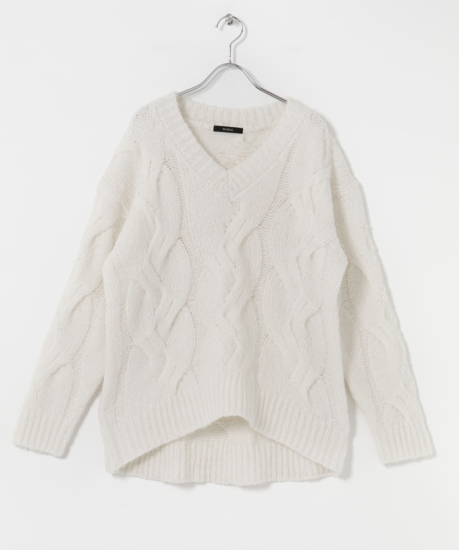 URBAN RESEARCH ROSSO「ウールカシミヤケーブル編オーバーニット」|ニット・セーター|