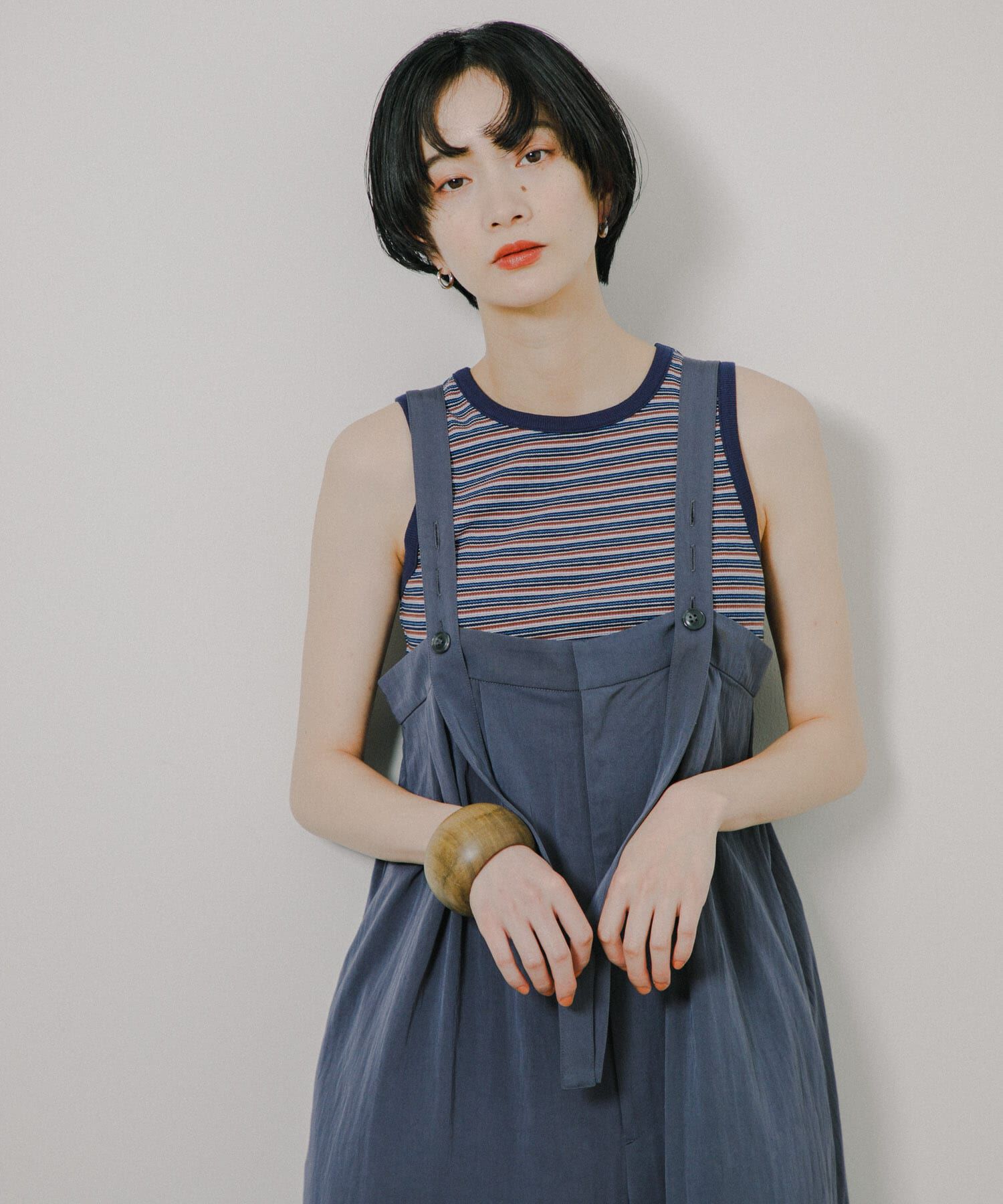  「『2サイズ展開』オーバーストラップワイドサロペット」|スカート|