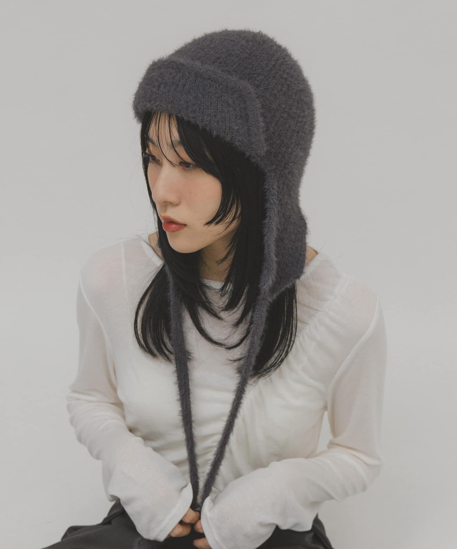  「シャギーフライトニットHAT」|ニット帽|グレー系その他