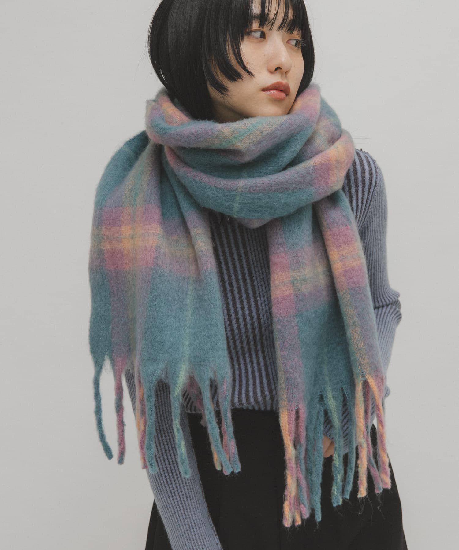  「ブークレチェックストール」|ストール|