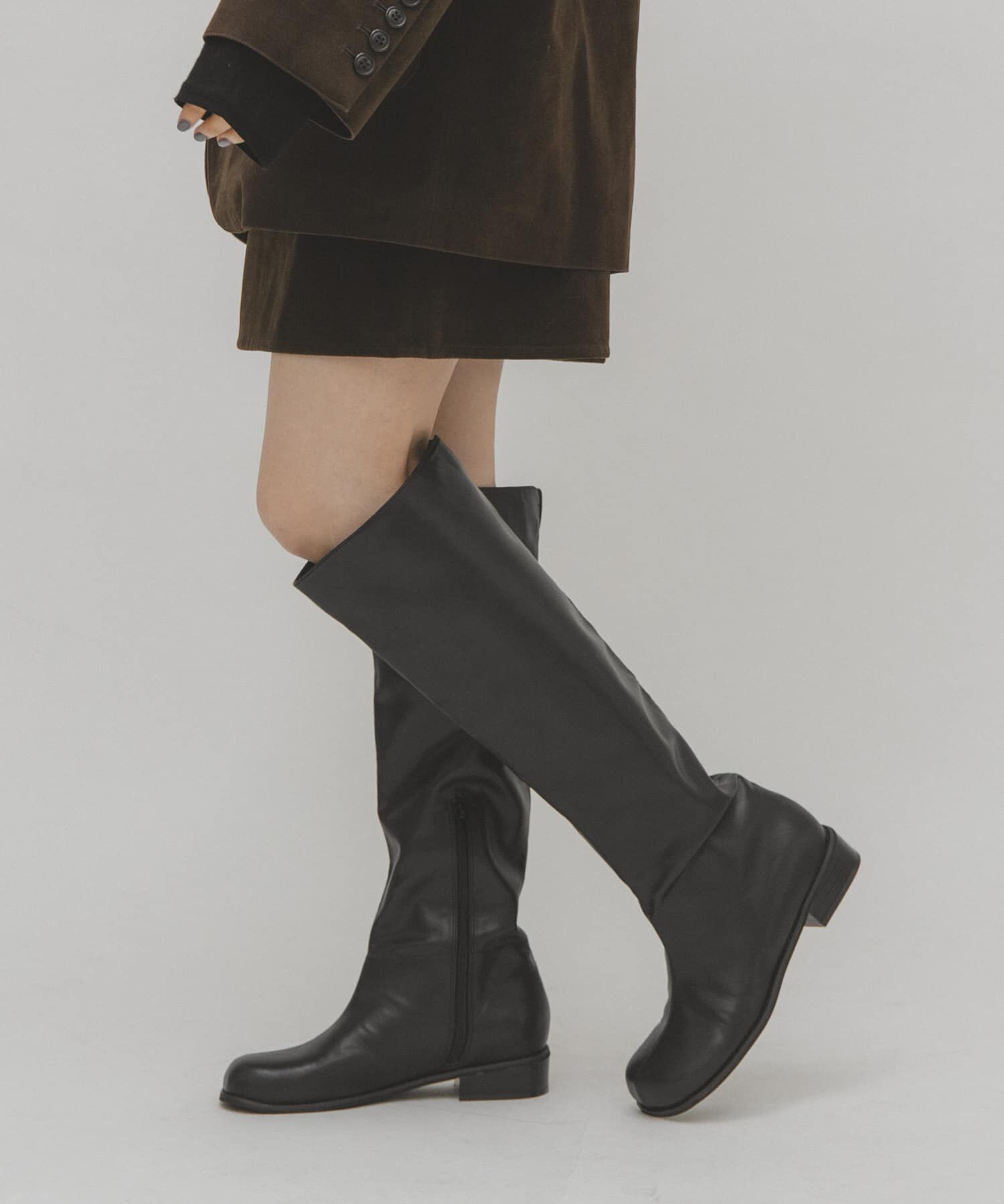  「プランプトゥロングブーツ」|ショートブーツ|