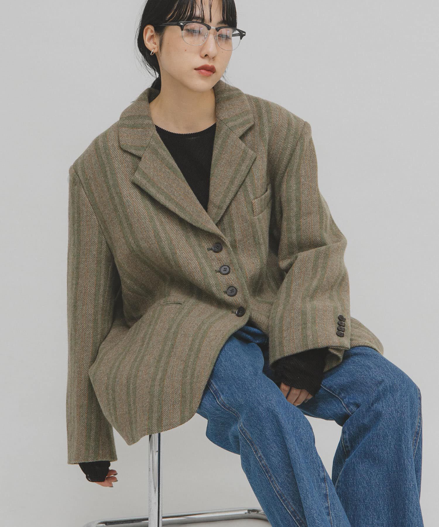  「ウールMIXテーラードジャケット」|その他|グリーン系その他