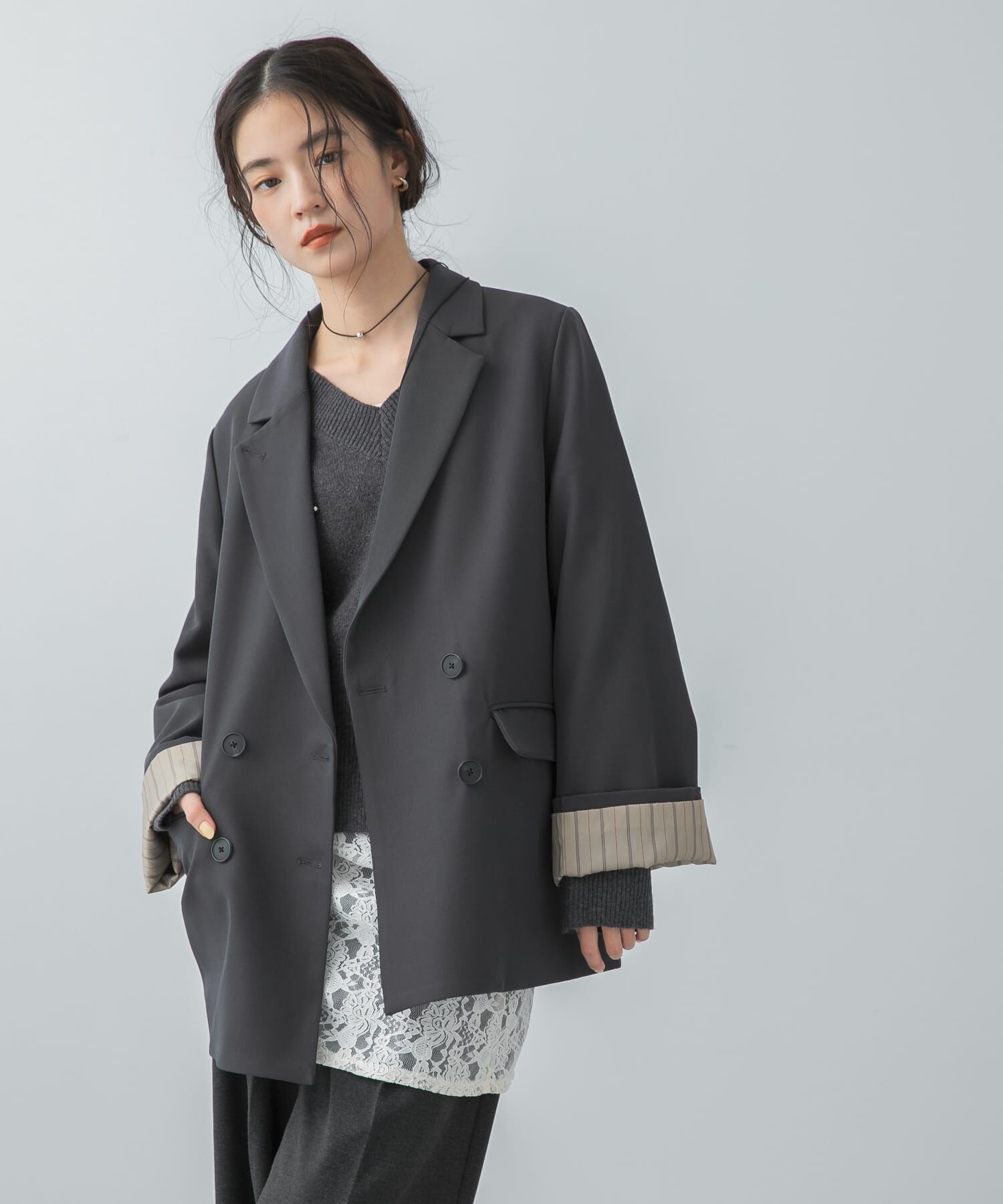 SENSE OF PLACE by URBAN RESEARCH「ワイドスリーブオーバージャケット」|その他|チャコールグレー