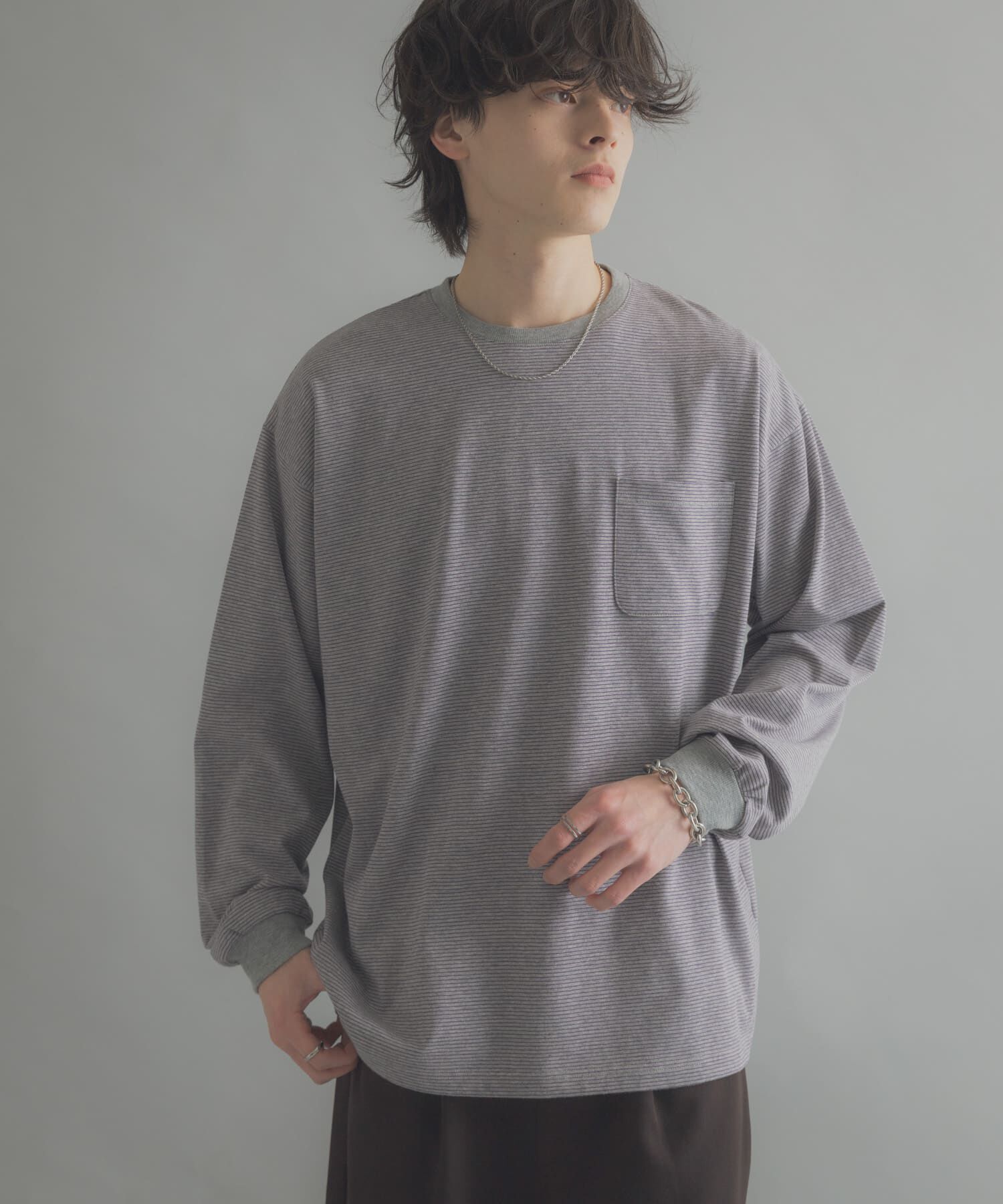 SENSE OF PLACE by URBAN RESEARCH「ピンボーダーロングスリーブTシャツ」|Tシャツ・カットソー|