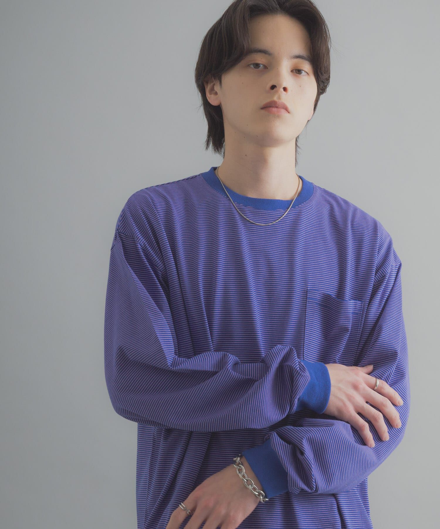 SENSE OF PLACE by URBAN RESEARCH「ピンボーダーロングスリーブTシャツ」|Tシャツ・カットソー|