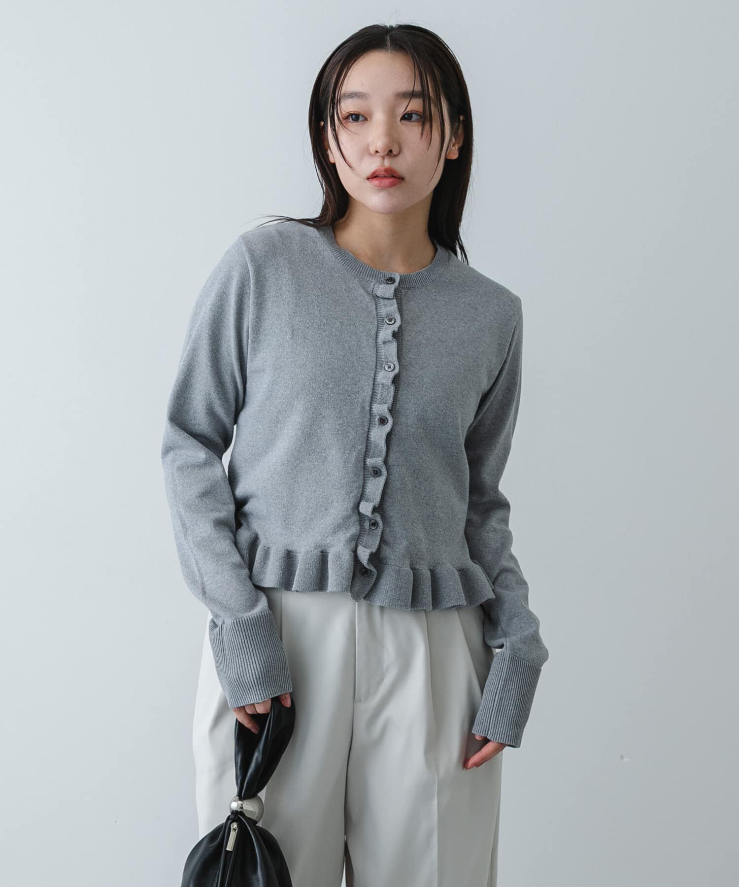 SENSE OF PLACE by URBAN RESEARCH「『洗濯可』フリルトリムニットカーディガン」|ニット・セーター|