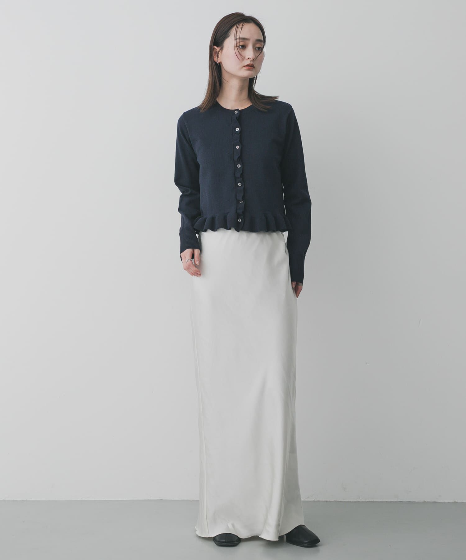 SENSE OF PLACE by URBAN RESEARCH「『洗濯可』フリルトリムニットカーディガン」|ニット・セーター|