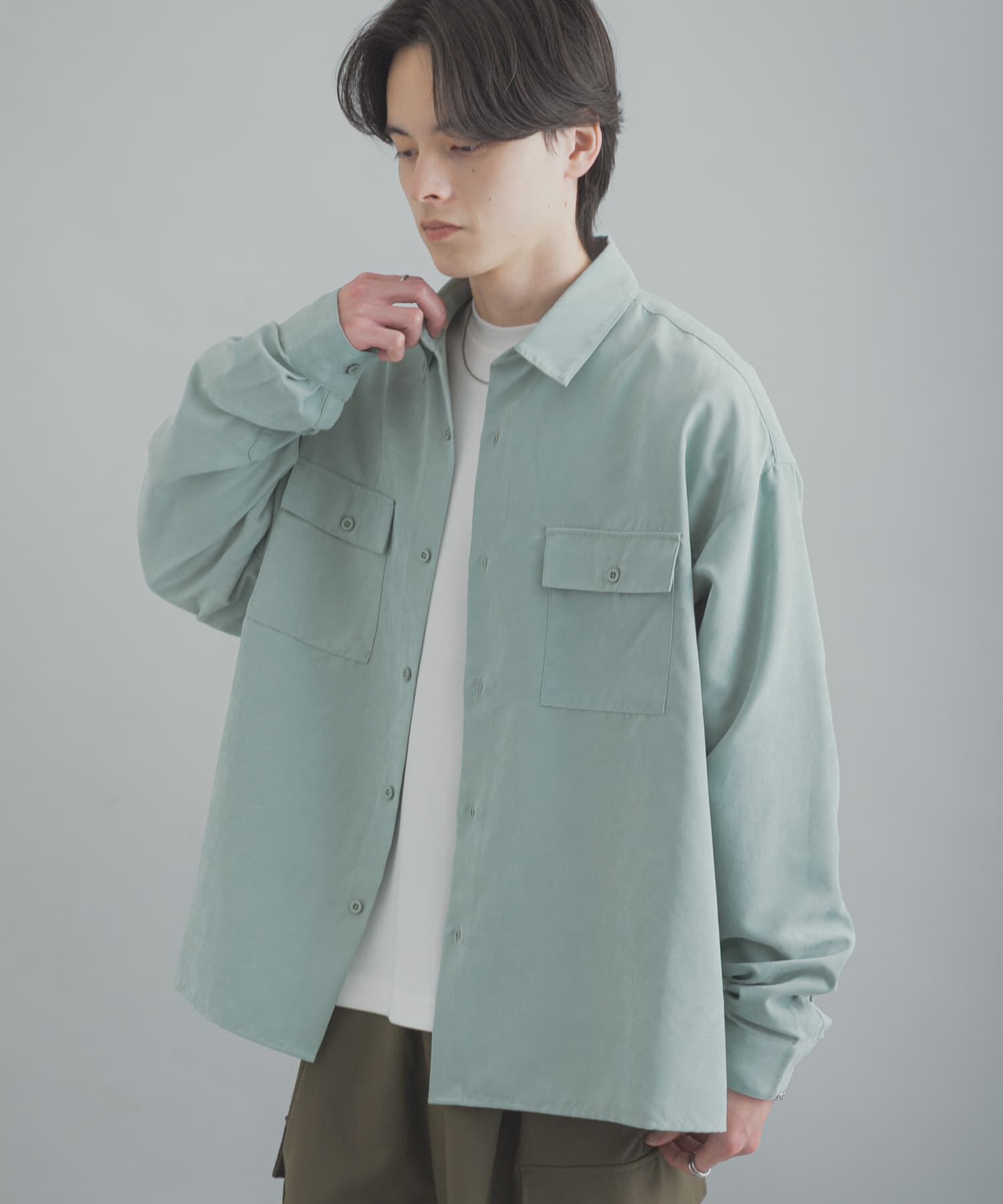 SENSE OF PLACE by URBAN RESEARCH「F/Sダブルポケットロングスリーブシャツ」|シャツ・ブラウス|