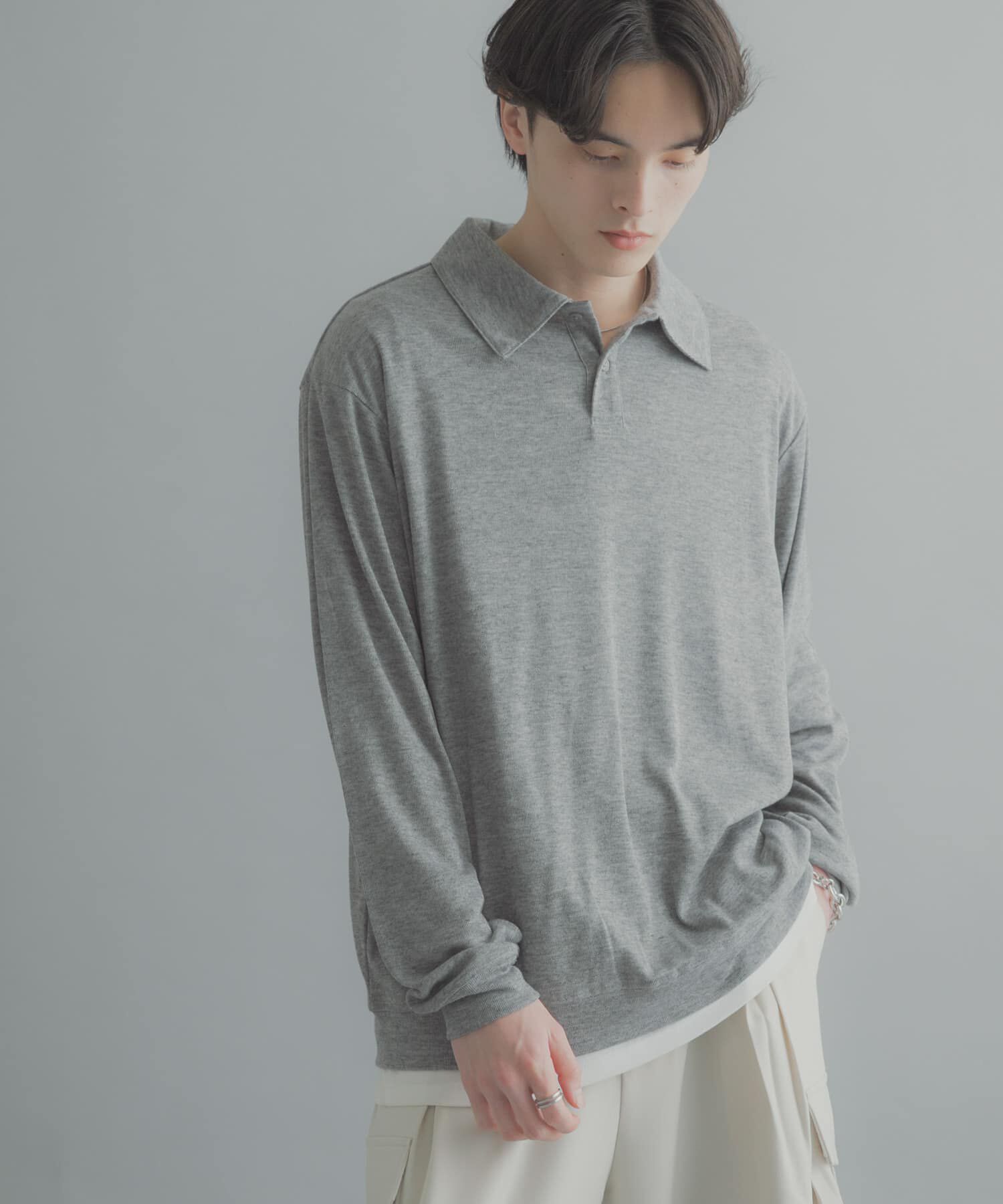 SENSE OF PLACE by URBAN RESEARCH「シアーロングスリーブポロシャツ」|ポロシャツ|