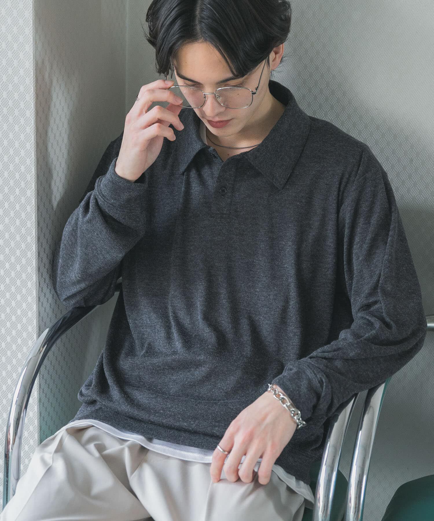 SENSE OF PLACE by URBAN RESEARCH「シアーロングスリーブポロシャツ」|ポロシャツ|