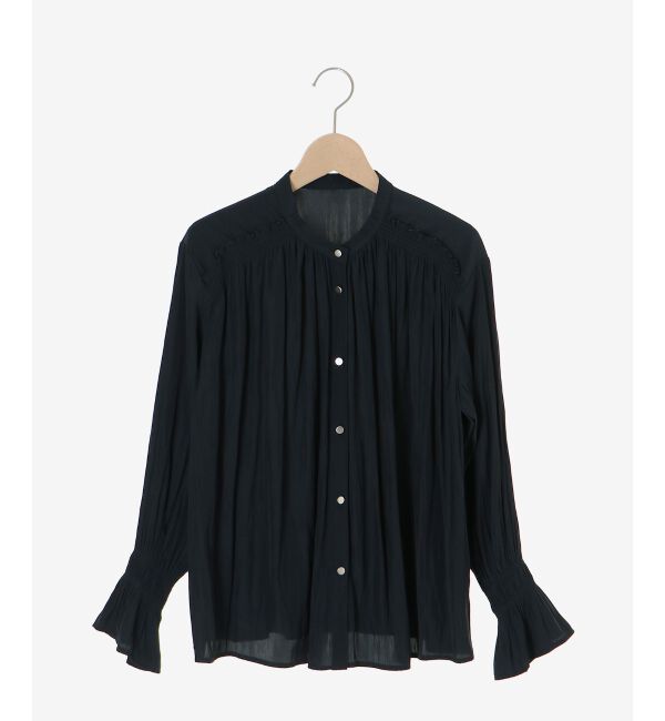  「パウダーサテンショルダーギャザーブラウス」|シャツ・ブラウス|