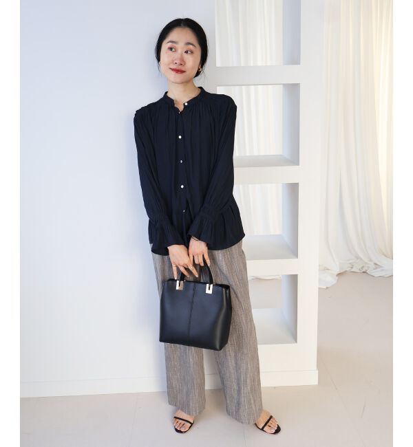  「パウダーサテンショルダーギャザーブラウス」|シャツ・ブラウス|