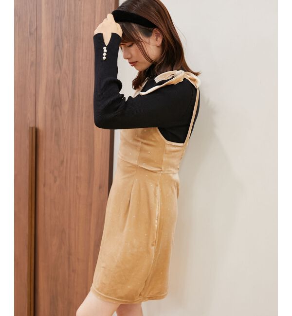 MAJESTICLEGON「キラキラドットベロアワンピース」|ワンピース|