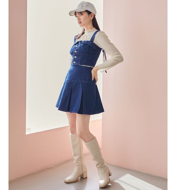 MAJESTICLEGON「ボックスプリーツミニスカパン」|その他|ブルー