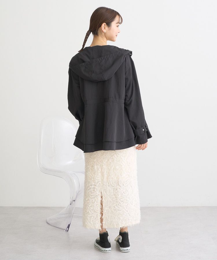 earth music&ecology「ドロストペプラムマウンテンパーカー」|ブルゾン・スタジャン|