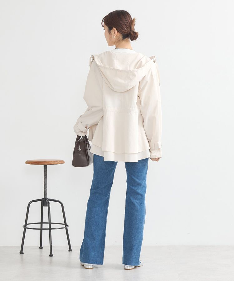 earth music&ecology「ドロストペプラムマウンテンパーカー」|ブルゾン・スタジャン|