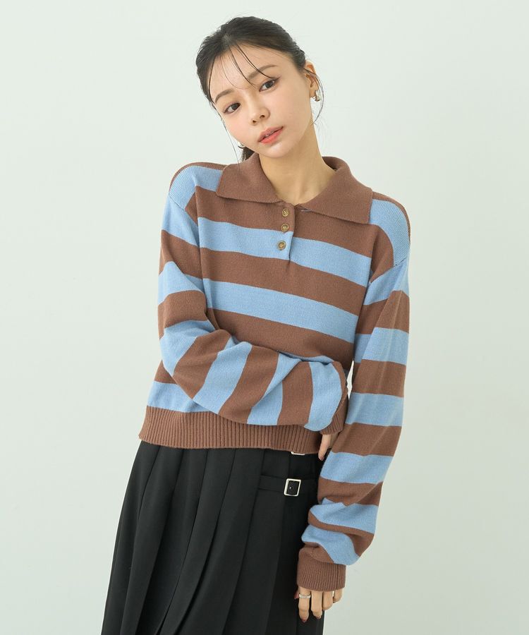 earth music&ecology「ラガーニット」|ニット・セーター|