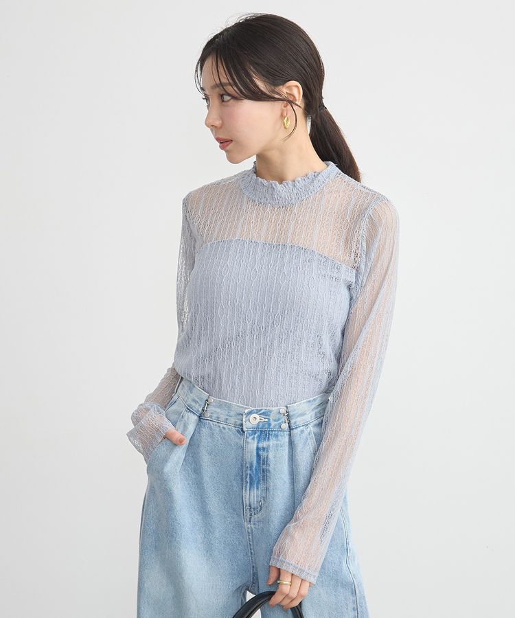 earth music&ecology「レースドッキングプルオーバー」|Tシャツ・カットソー|