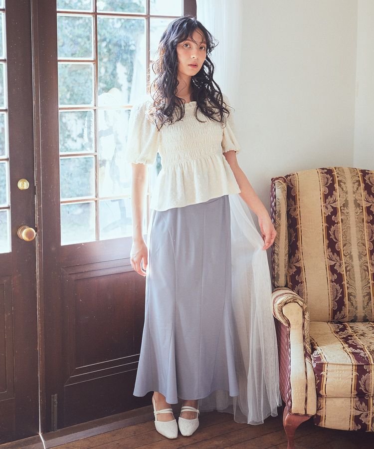 earth music&ecology「サイドリブパネルラインマーメイドスカート」|タイト|