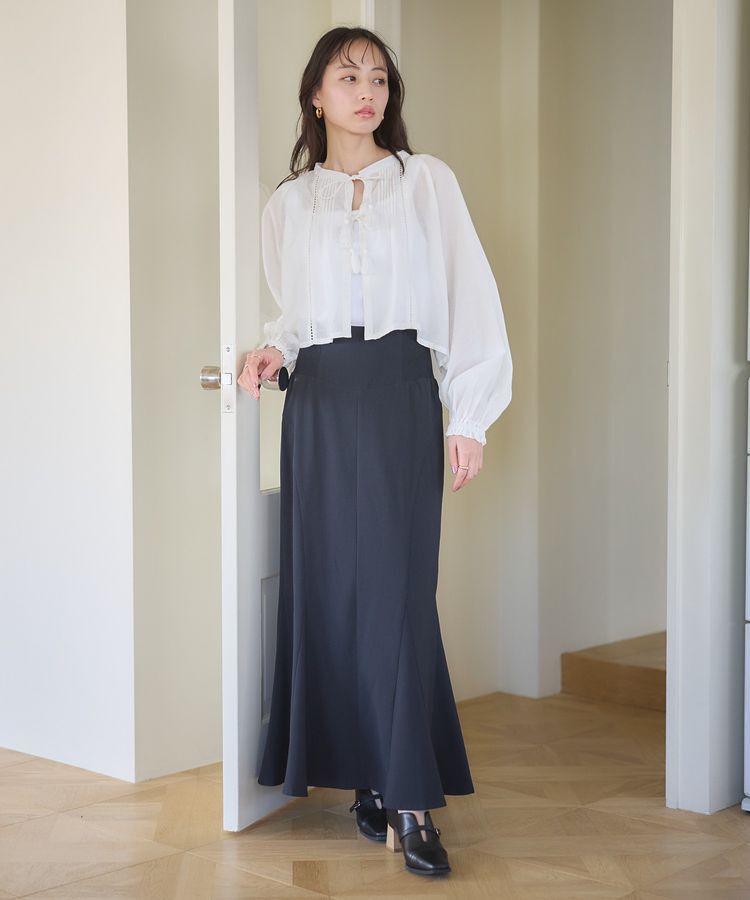 earth music&ecology「サイドリブパネルラインマーメイドスカート」|タイト|