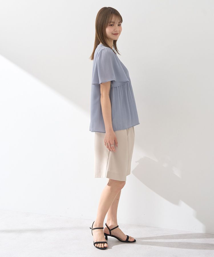 earth music&ecology「マジョリカプリーツ半袖ブラウス」|シャツ・ブラウス|