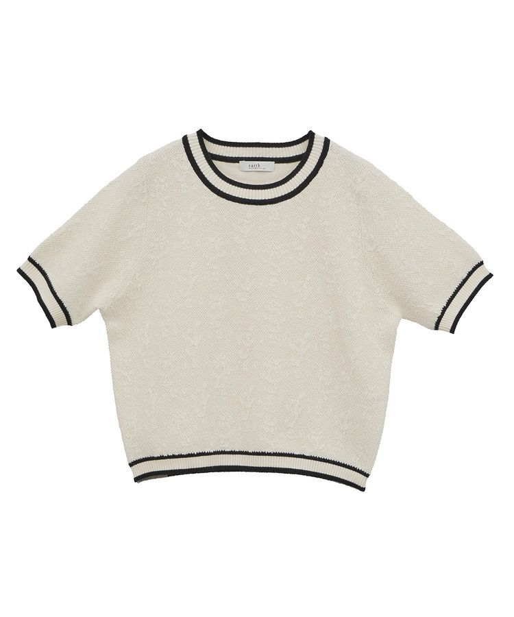 earth music&ecology「バイカラーフラワージャガードニットプルオーバー」|ニット・セーター|