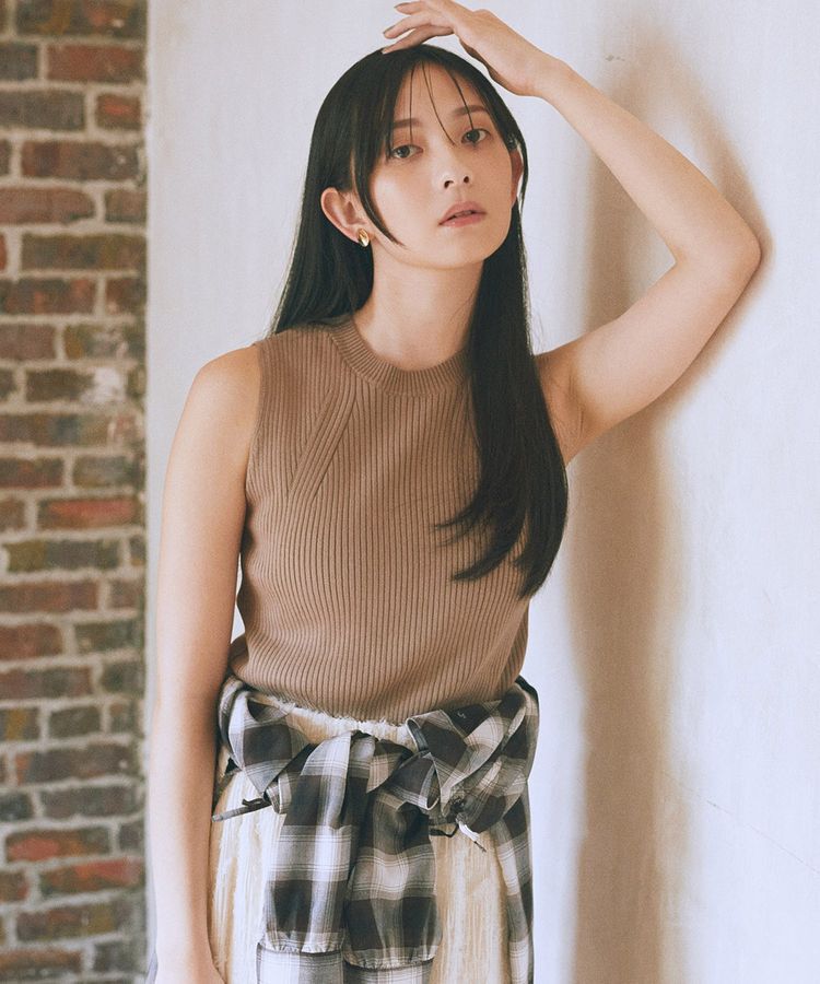 earth music&ecology「ランダムリブノースリーブニット」|ニット・セーター|