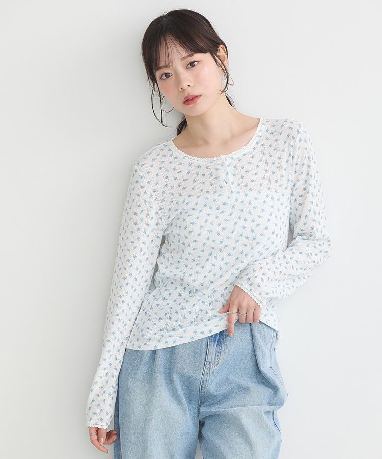 earth music&ecology「【WEB限定】アイレットジャカードタイトプルオーバー」|Tシャツ・カットソー|