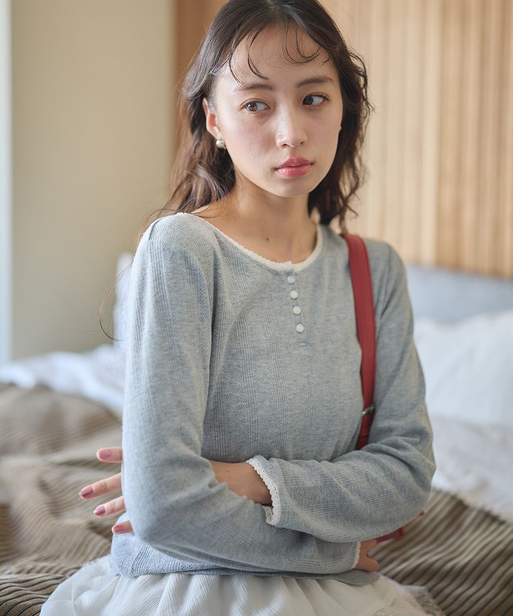 earth music&ecology「【WEB限定】アイレットジャカードタイトプルオーバー」|Tシャツ・カットソー|