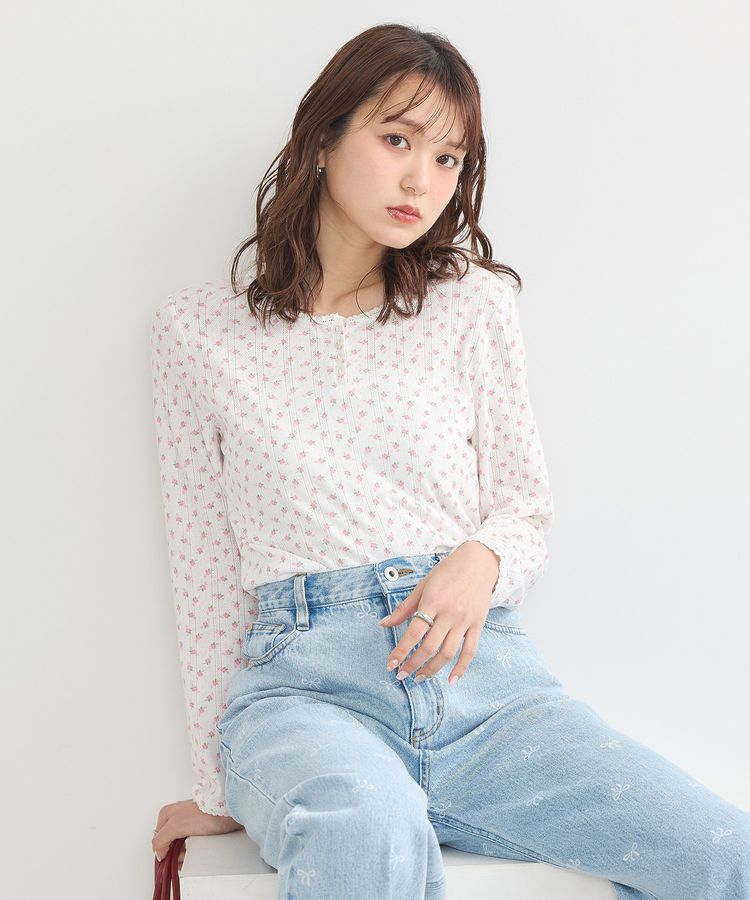 earth music&ecology「【WEB限定】アイレットジャカードタイトプルオーバー」|Tシャツ・カットソー|