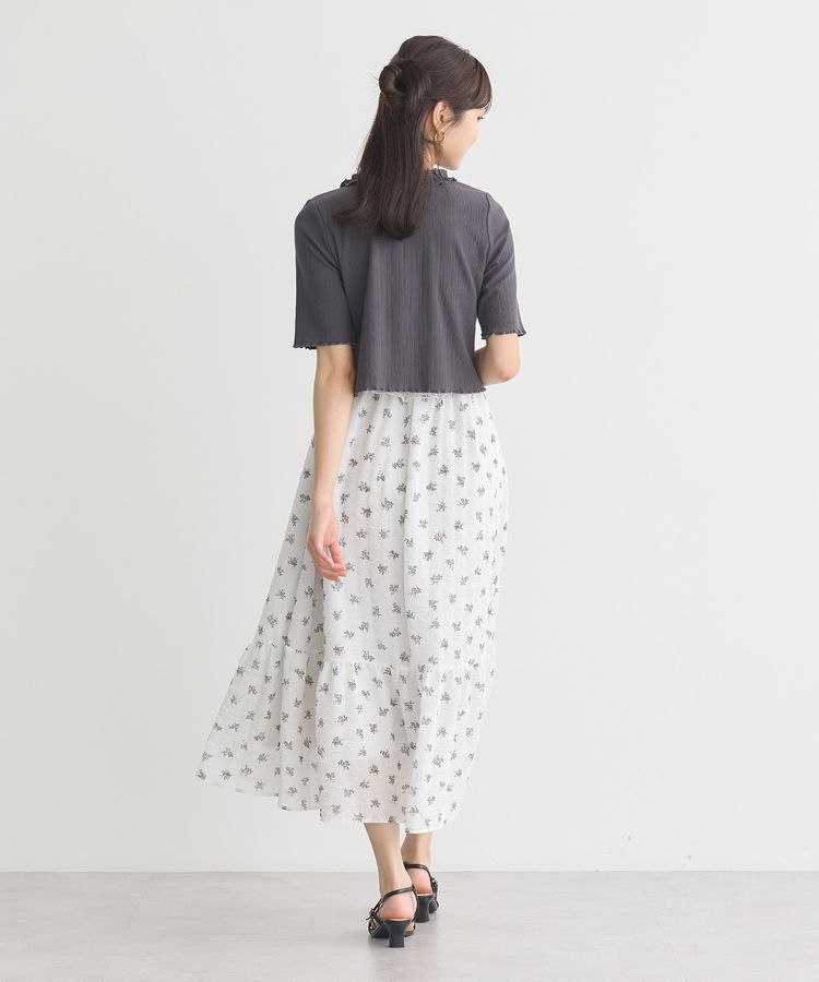 earth music&ecology「フリルカットリブカーディガン」|Tシャツ・カットソー|