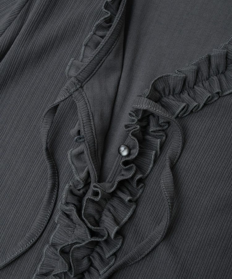 earth music&ecology「フリルカットリブカーディガン」|Tシャツ・カットソー|