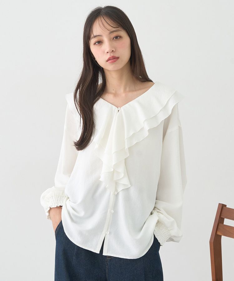 earth music&ecology「ラッフルカラーブラウス」|シャツ・ブラウス|