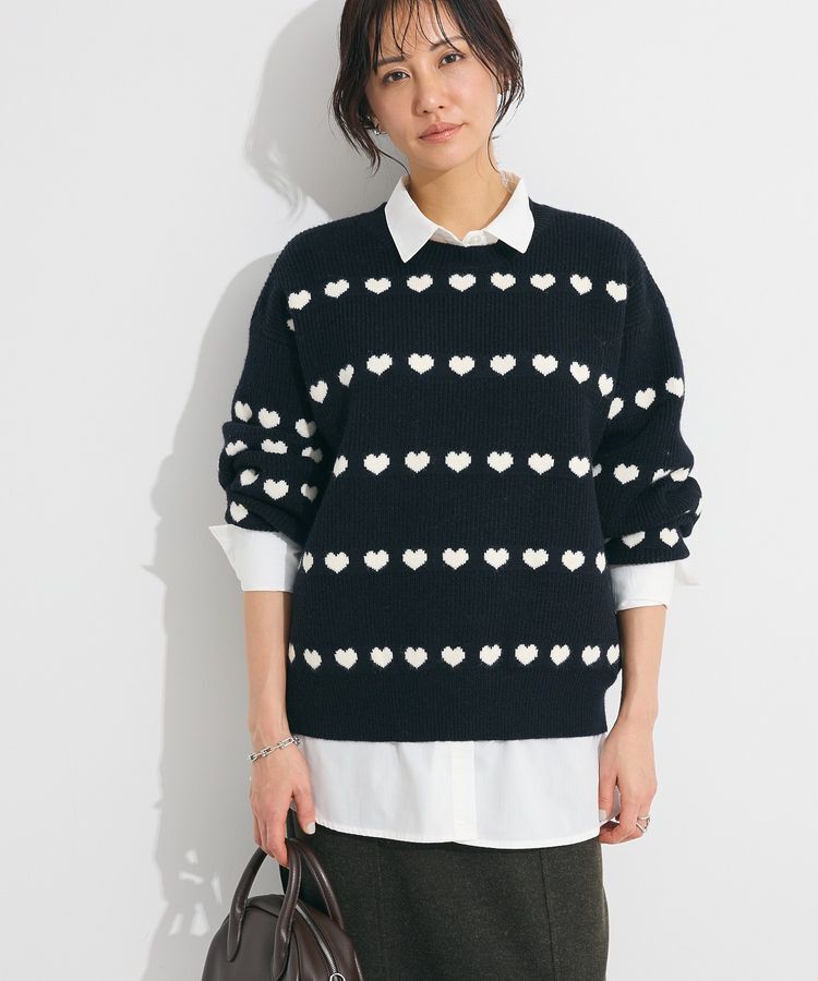 Green Parks「・swing by ハートクルーネックニット」|ニット・セーター|