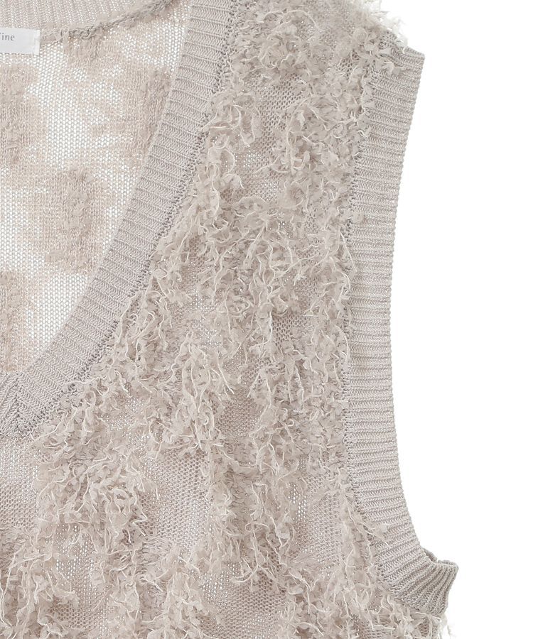 Green Parks「フリンジニットベスト」|ベスト・ジレ|